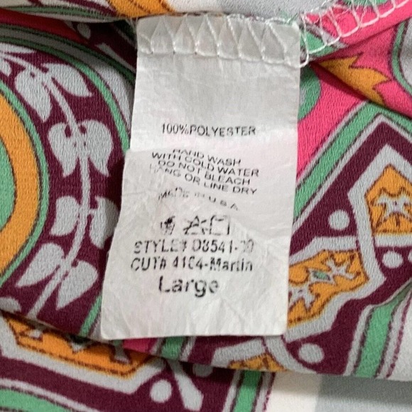 PEACH LOVE CALIFORNIA PINK MULTICOLOR BOHO FLORAL PULLOVER BLOUSE - Picture 4 of 8